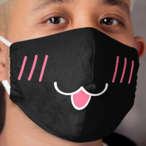 Nyan Blush Black Cloth Face Mask