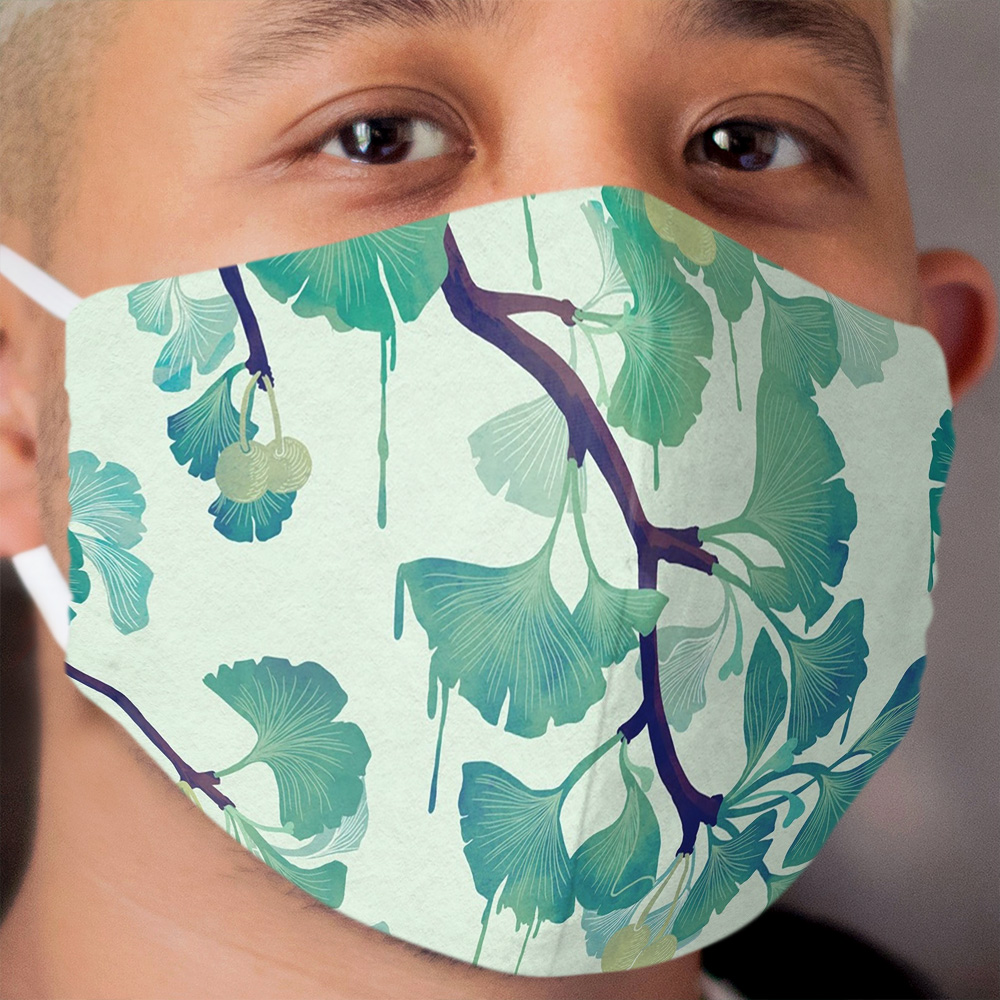 O Ginkgo (in Green) Cloth Face Mask