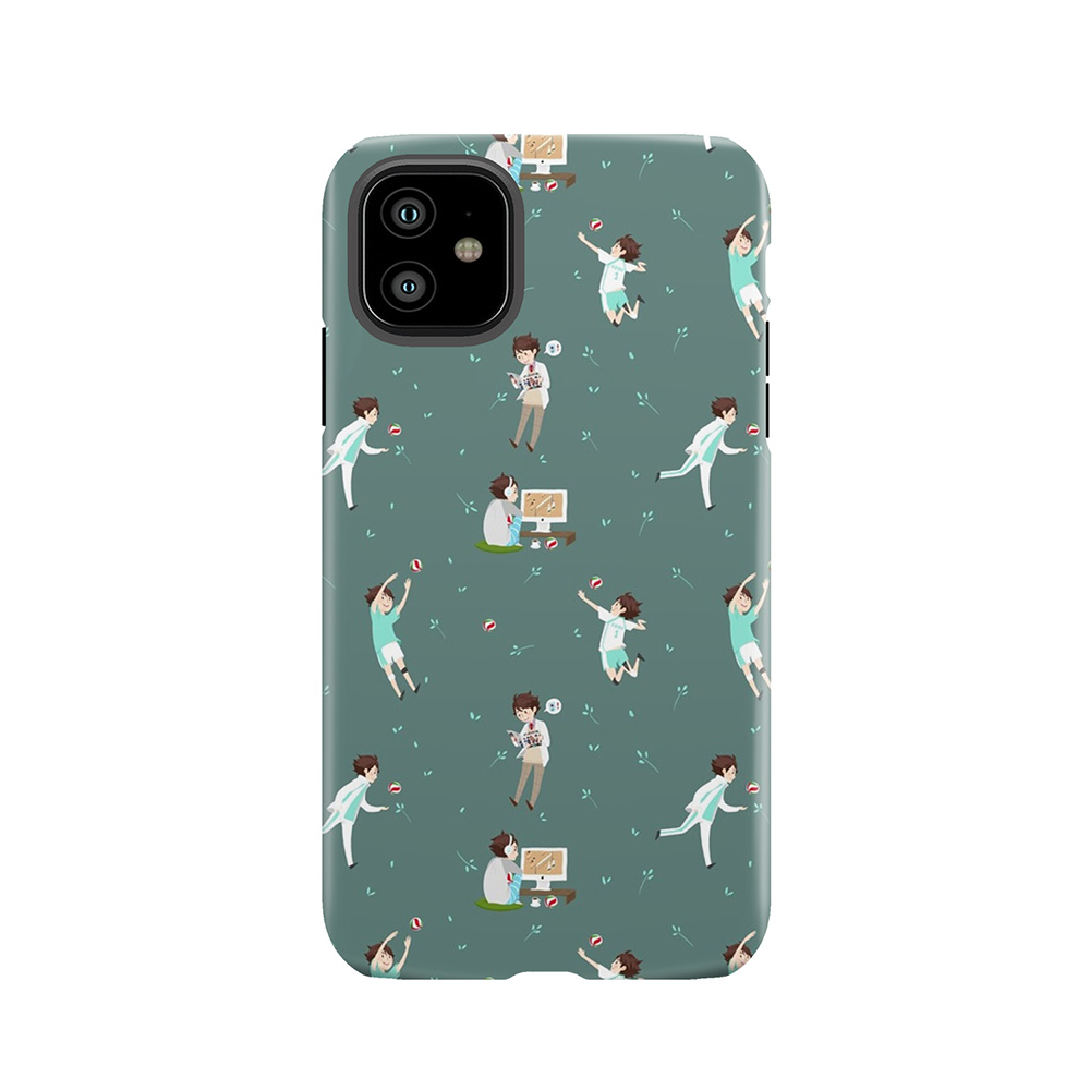 Oikawa Tooru Pattern - Green Tough Phone Case