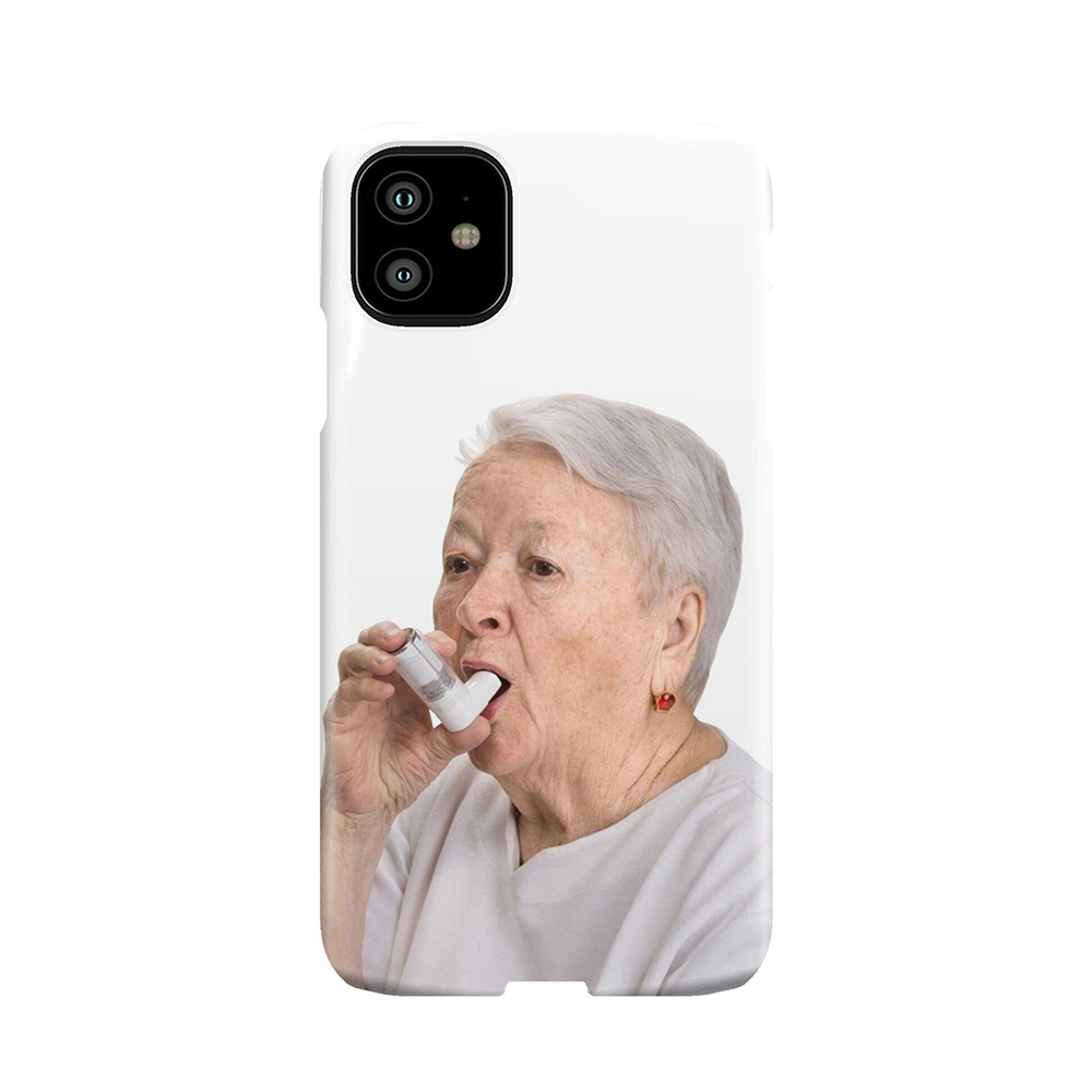 Old Lady With Inhaler Phone Case