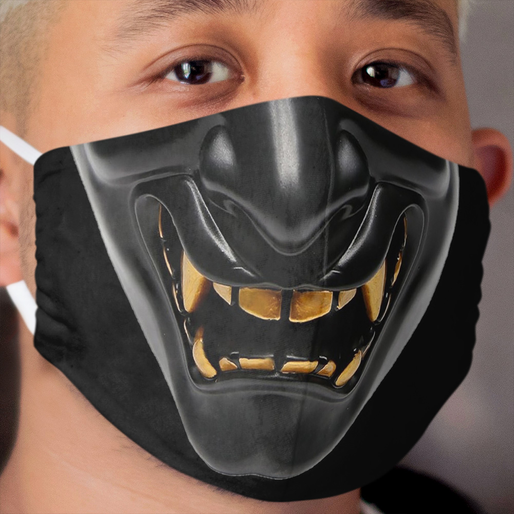 Oni Cloth Face Mask Dark Samurai Cloth Face Mask