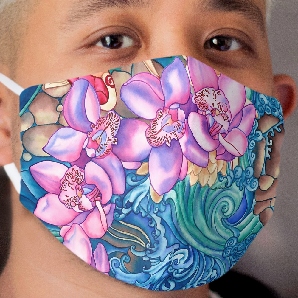 Orchid Splash Cloth Face Mask