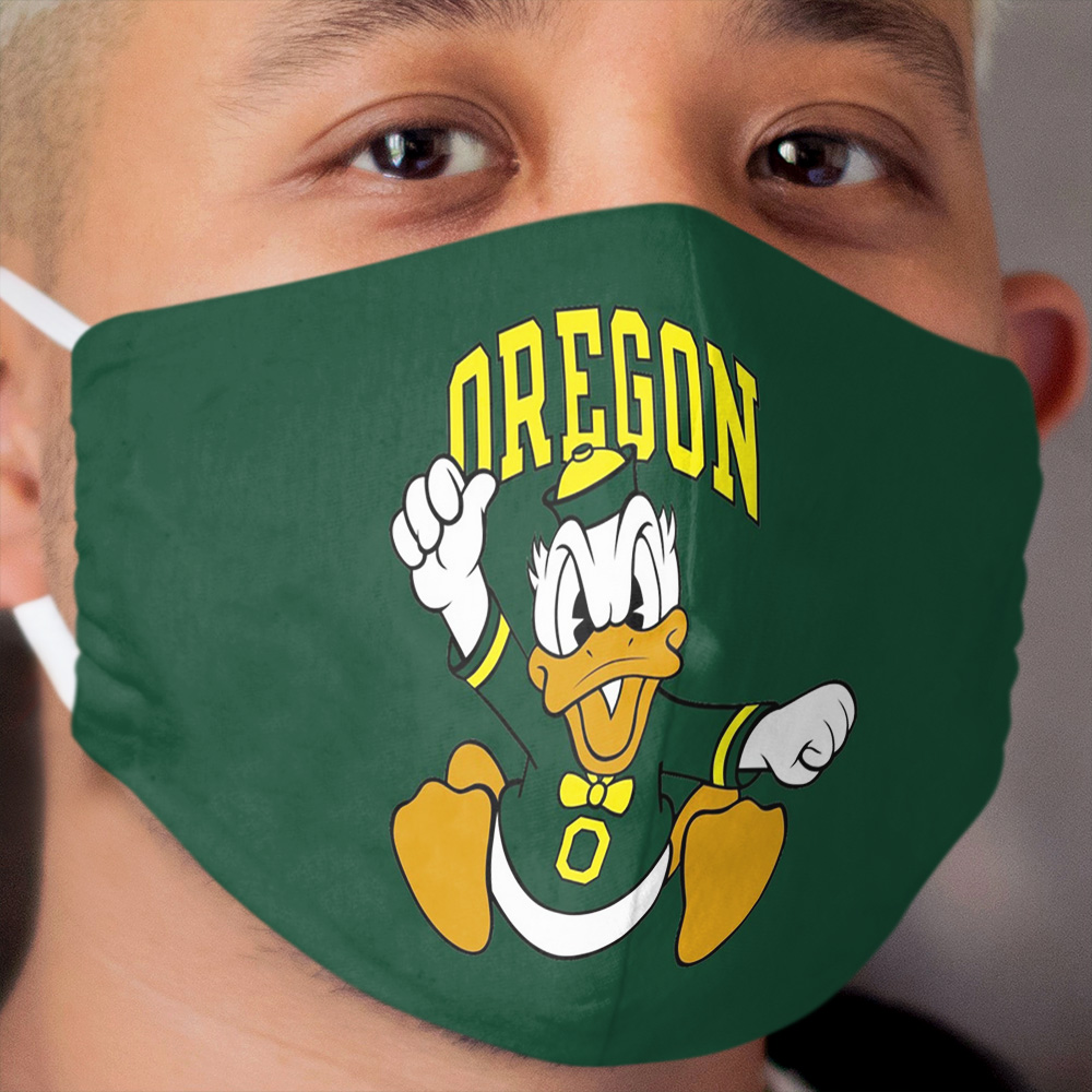 Oregon Donald Duck Cloth Face Mask Chief Tshirt