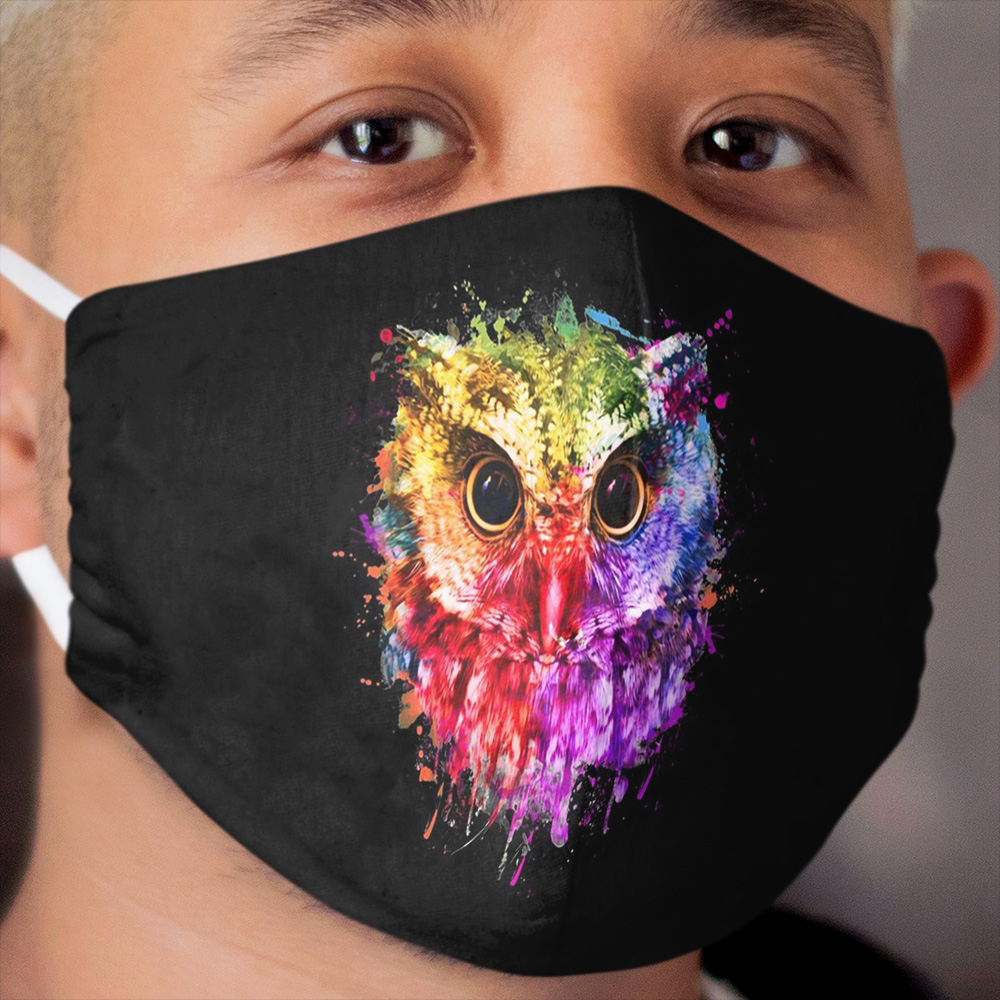 Owl Lovers Gift, Owl Colorful Cloth Face Mask, Cute Owl Cloth Face Mask