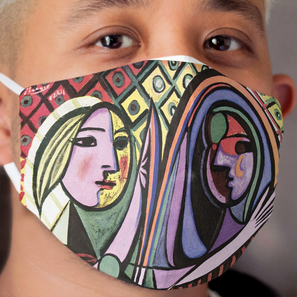 Pablo Picasso Girl before a Mirror 1932 Artwork Reproduction, Tshirts, Prints, Poster, Bags, Men, Women, Kids Cloth Face Mask