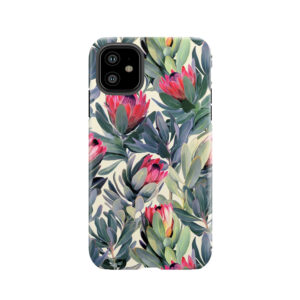 Painted Protea Pattern Tough Phone Case