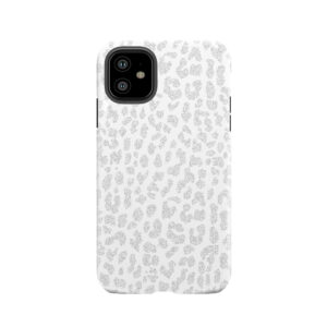 Pale Gray Leopard Tough Phone Case