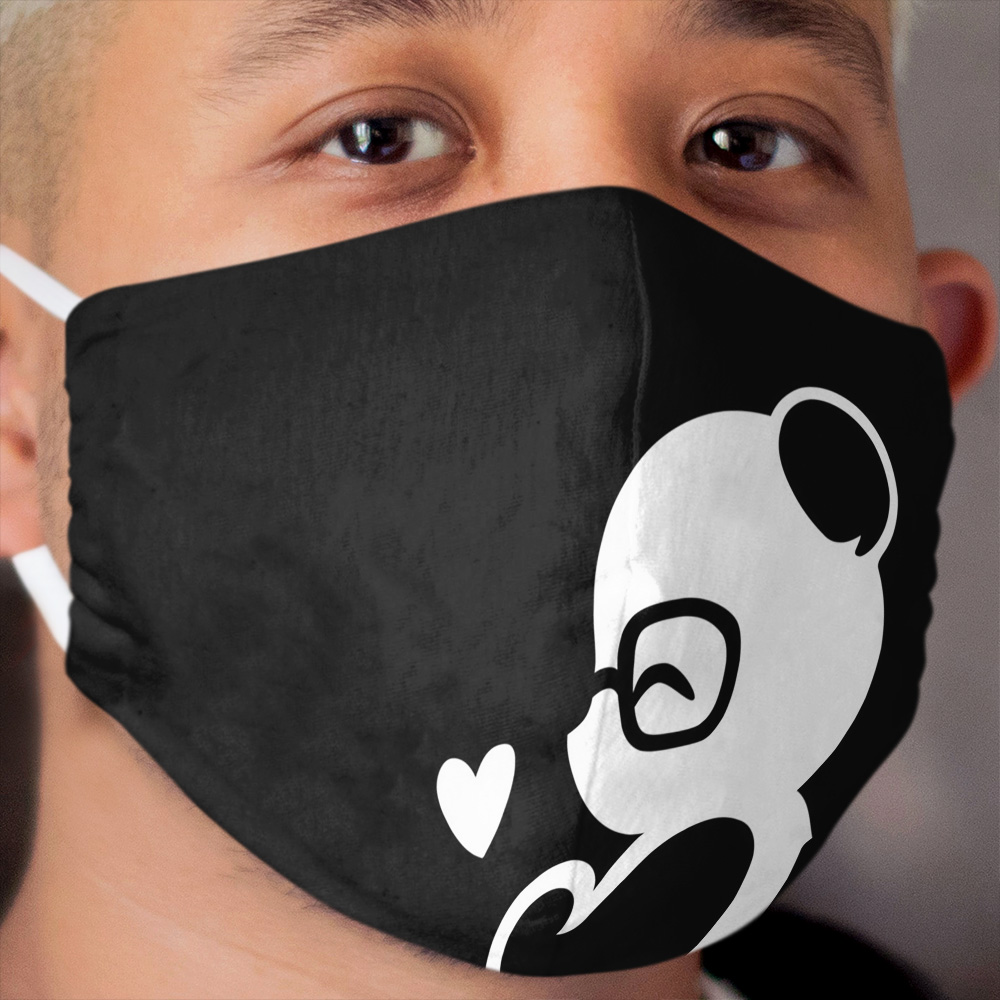 Panda Silhouette Portrait Cloth Face Mask