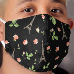 Paris Eiffel Tower French Roses Cloth Face Mask