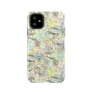 Passport Stamps Pattern Tough Phone Case