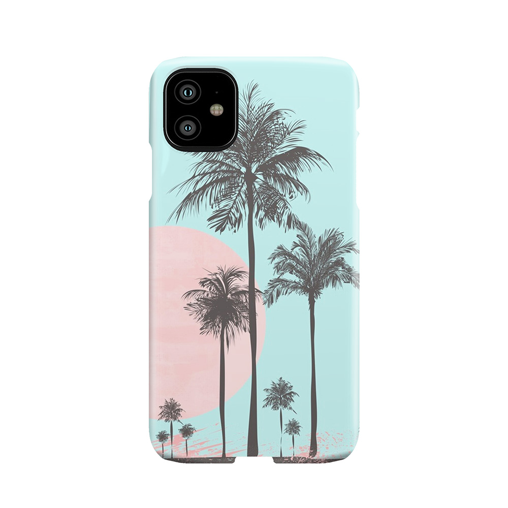 Pastel Colors Tropical Beach Palm Tree Sunset Phone Case
