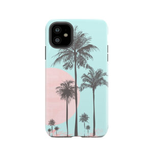 Pastel Colors Tropical Beach Palm Tree Sunset Tough Phone Case