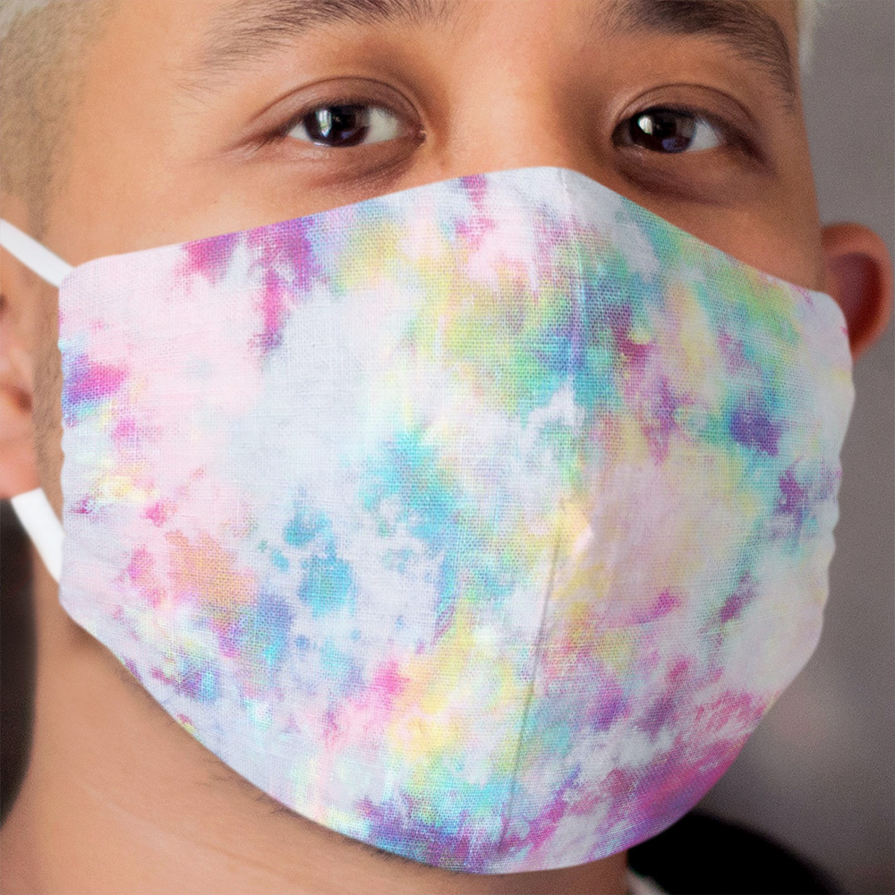Pastel Tie-Dye Cloth Face Mask