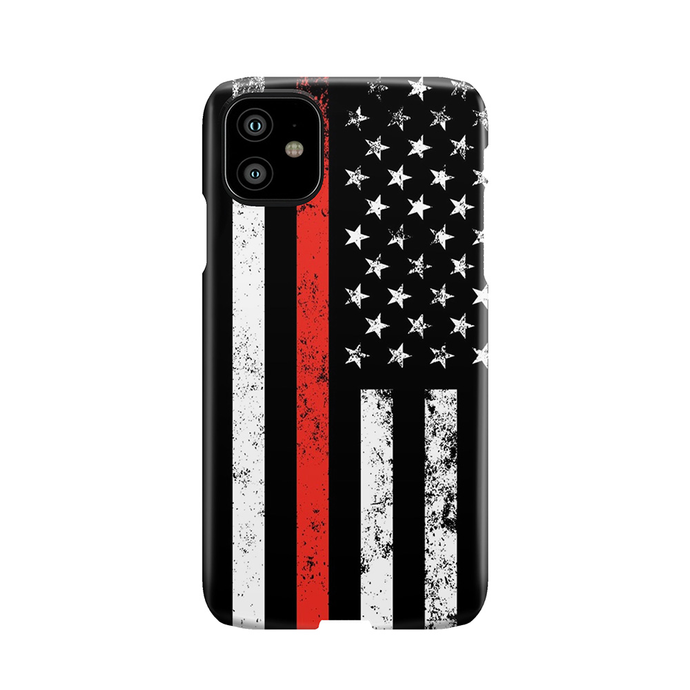 Patriotic Firefighter Style Thin Red Line Flag Phone Case