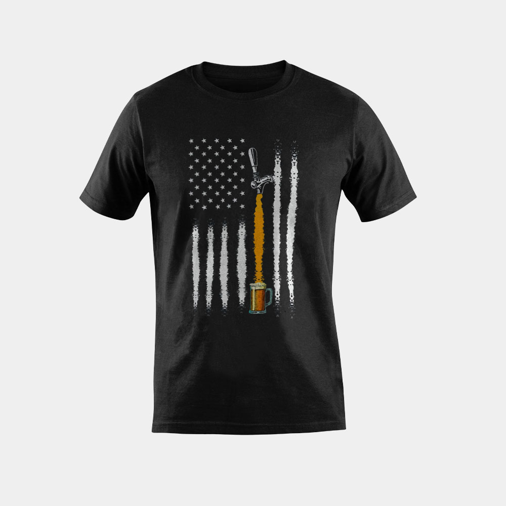 Patriotic US Flag American Brewery Craft Beer T-Shirt