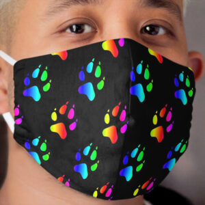 Paw Pattern (Rainbow) Cloth Face Mask