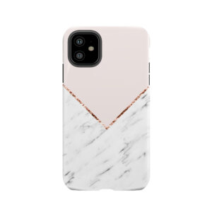 Peony Blush Geometric Marble Tough Phone Case