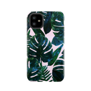 Perceptive Dream, Tropical Botanical Jungle Watercolor Painting, Monstera Palm Nature Bohemian Blush Illustration Tough Phone Case