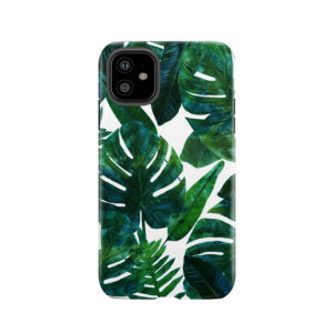 Perceptive Dream, Tropical Jungle Nature Botanical Watercolor Painting, Palm Monstera Bohemian Illustration Tough Phone Case