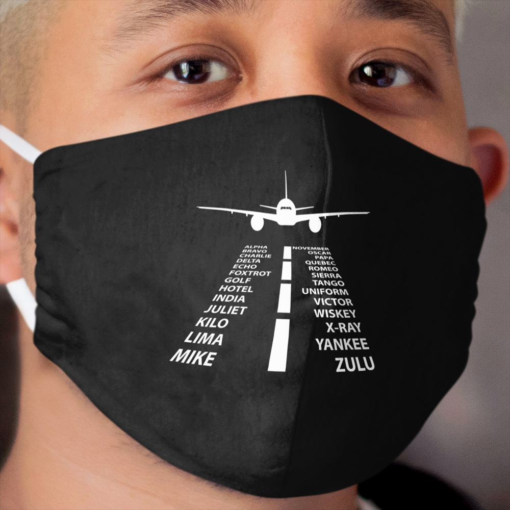 Phonetic Alphabet Pilot Airplane Funny Aviation Gift Cloth Face Mask