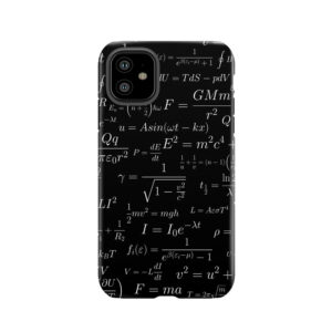 Physics - White On Black Tough Phone Case