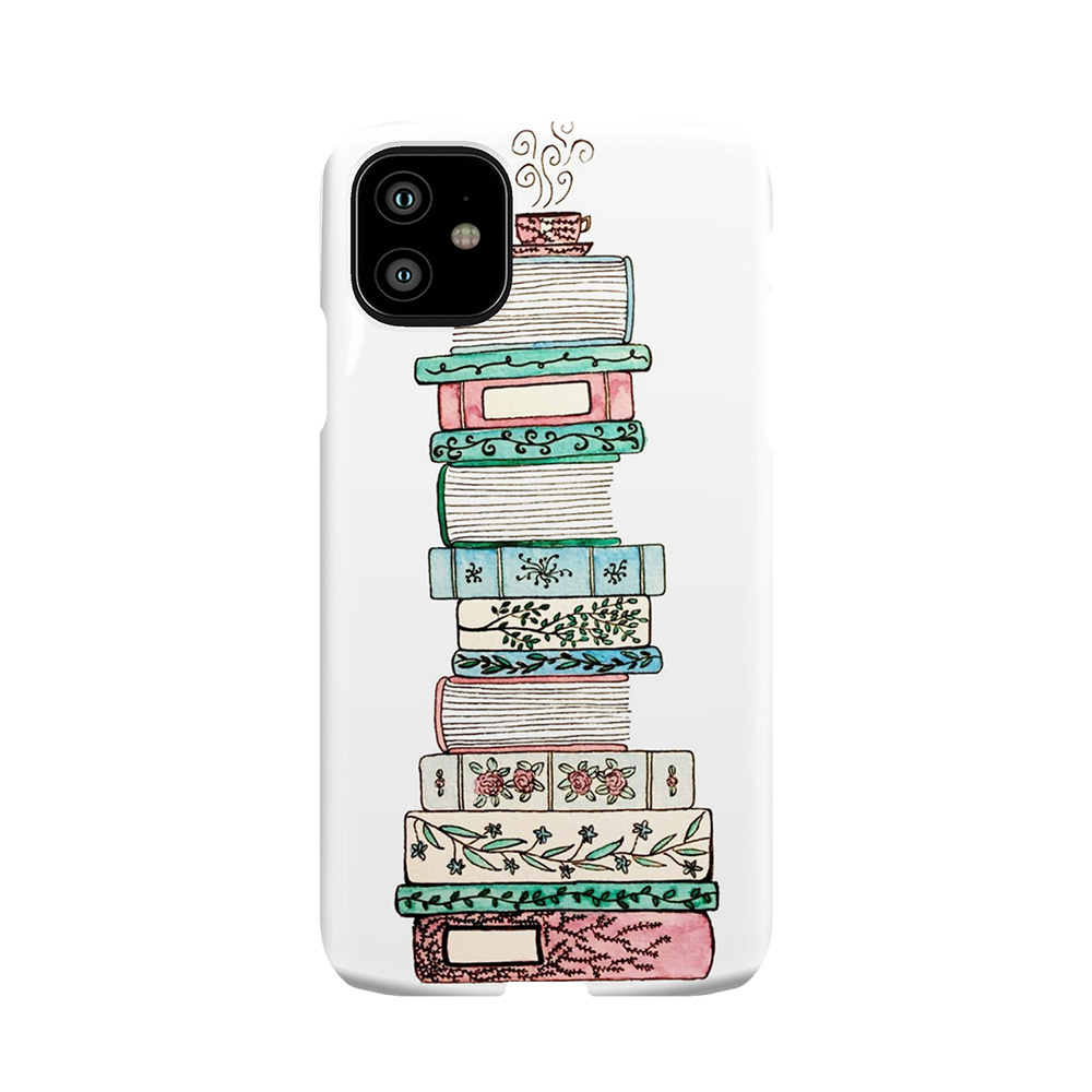 Pink And Blue Floral Bookstack Phone Case