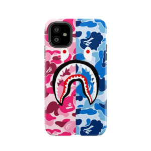 Pink/Blue Ape &Ampampamp Shark Camo Tough Phone Case