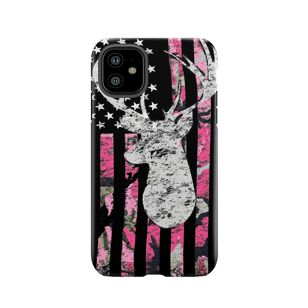 Pink Camouflage Flag Deer Hunting Tough Phone Case