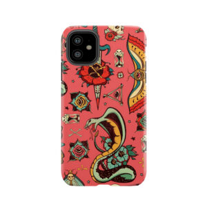 Pink Flash Tattoo Pattern Tough Phone Case