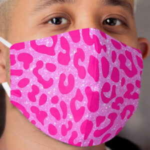 pink glittery cheetah Cloth Face Mask