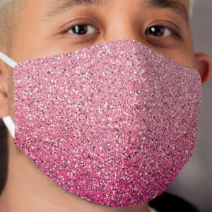 Pink Ombre Glitter Cloth Face Mask