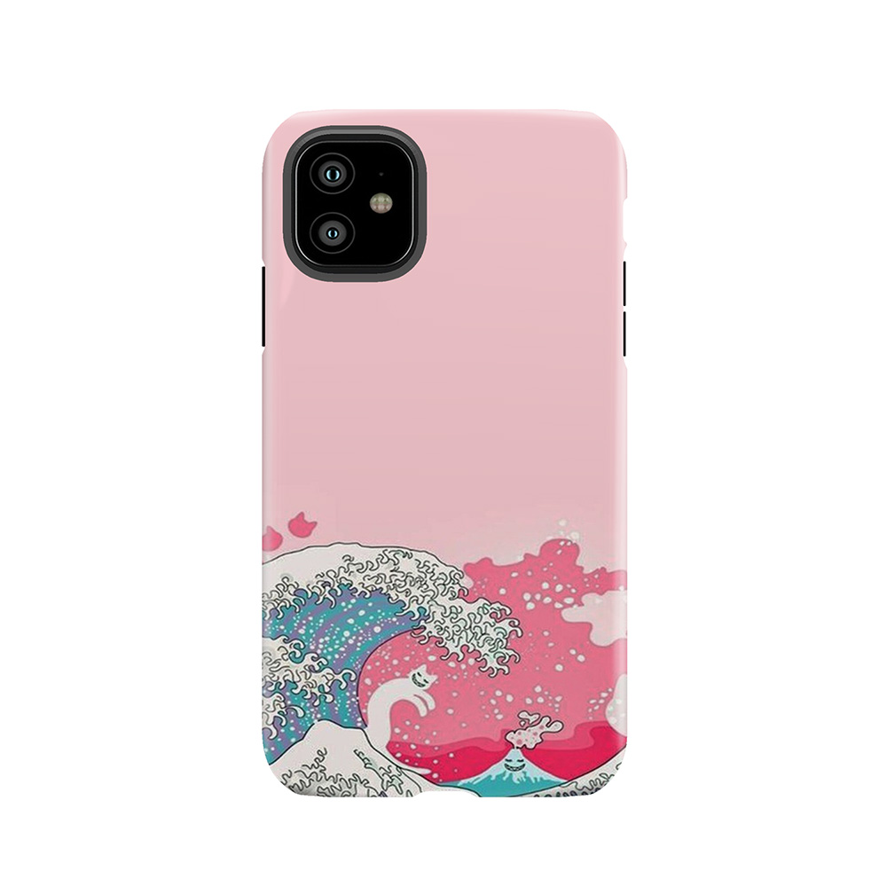 Pink Pale Waves - Iphone & Galaxy S Tough Phone Case