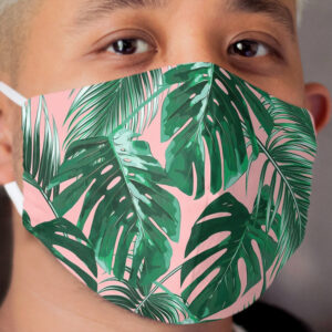 pink palm leaves Cloth Face Mask