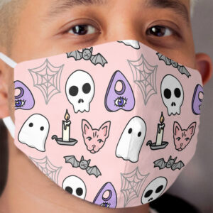 Pink Pastel Spooky Pattern Cloth Face Mask