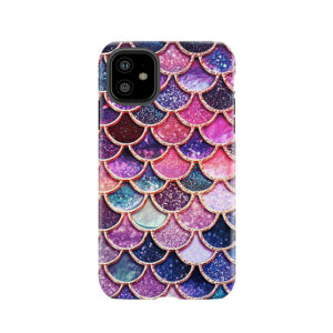 Pink Sparkle Faux Glitter Mermaid Scales Tough Phone Case