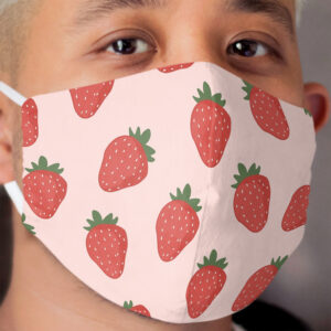 Pink Strawberry Cloth Face Mask