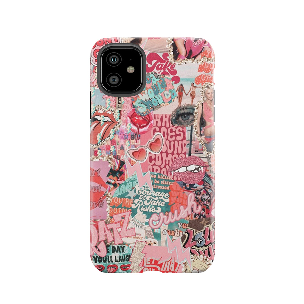 Pink Vibez Collage Tough Phone Case