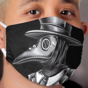 Plague Doctor Black and White Cloth Face Mask