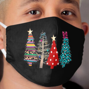 Plaid Christmas Tree Cloth Face Mask