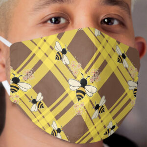 Plaidweave and Bees Cloth Face Mask