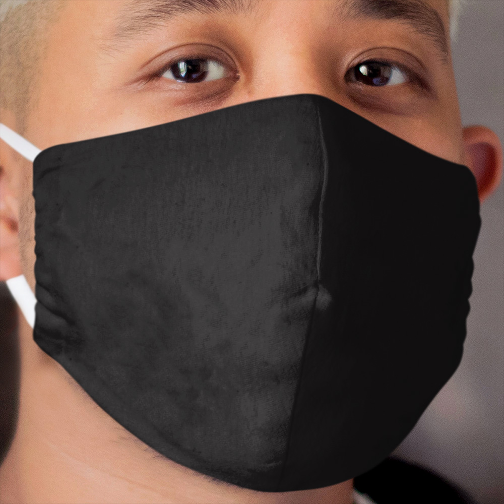 Plain Black - Solid Black - iPhone Cloth Face Mask