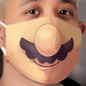 Plumber Mustache Cloth Face Mask // Funny Mouth, Gaming s, 80s 90s Platformer Cloth Face Mask