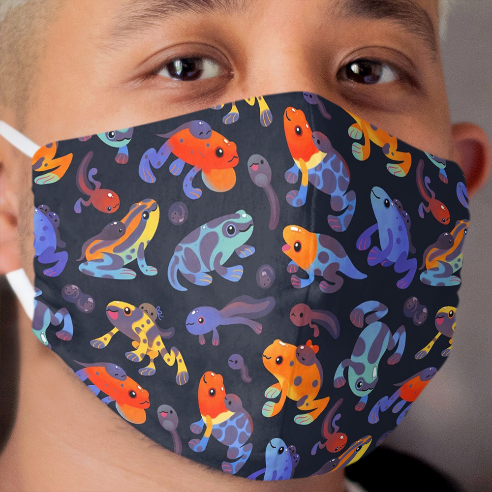 Poison dart frogs - dark Cloth Face Mask