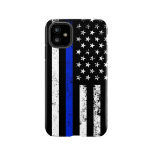 Police Styled Distressed Vertical American Flag Tough Phone Case