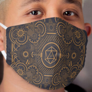 Polyhedral D20 Dice Critical Hit Steampunk Cloth Face Mask