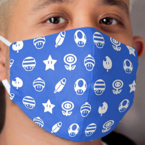Powerups (Blue) Cloth Face Mask