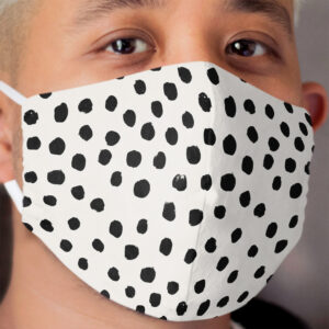 Preppy brushstroke free polka dots black and white spots dots dalmation animal spots design minimal Cloth Face Mask