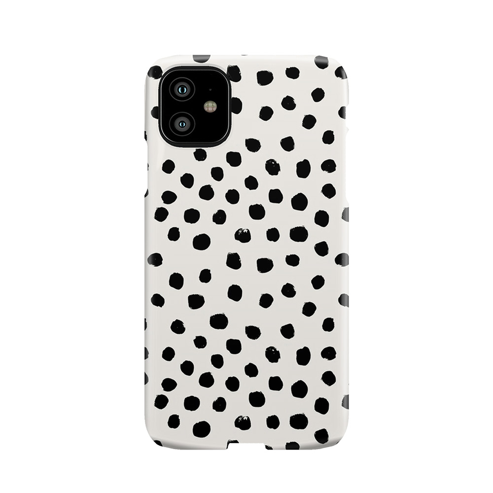 Preppy Brushstroke Free Polka Dots Black And White Spots Dots Dalmation Animal Spots Design Minimal Phone Case