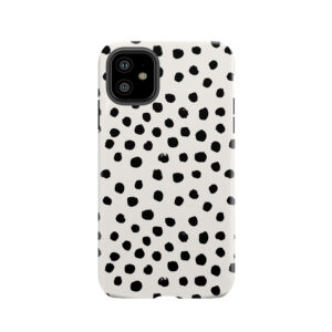 Preppy Brushstroke Free Polka Dots Black And White Spots Dots Dalmation Animal Spots Design Minimal Tough Phone Case