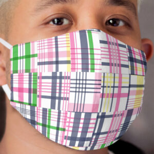 Preppy Pink Patchwork Madras Cloth Face Mask